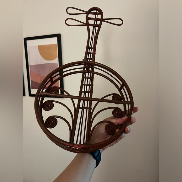 Banjo Midcentury Vintage Handmade Twisted Vine Art - Picture 3 of 5